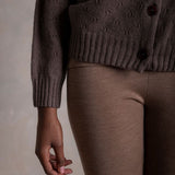 Cloud Women’s Pointelle Cardigan - Superfine Lambswool - Timber