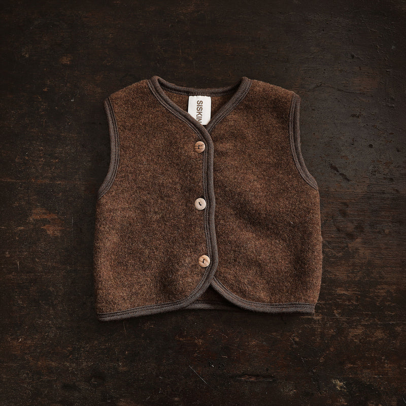 Eider Baby & Kids Vest - Merino Wool Fleece - Sycamore