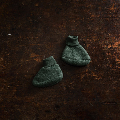 Magpie Baby Booties - Merino Wool Fleece - Seafoam