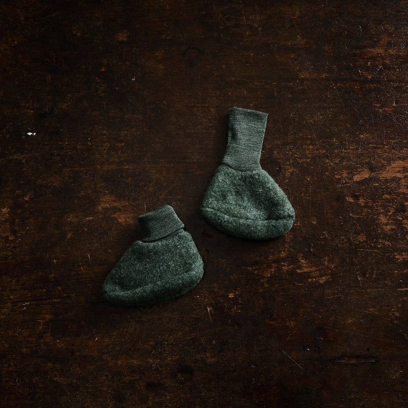 Magpie Baby Booties - Merino Wool Fleece - Seafoam