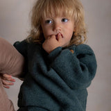 Puffin Baby & Kids Sweater - Merino Wool Fleece - Seafoam