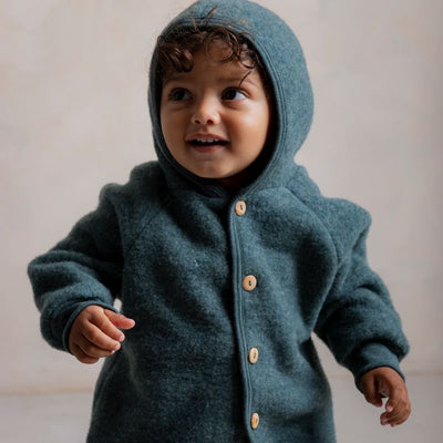 Tinker Baby & Kids Jacket - Merino Wool Fleece - Seafoam
