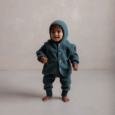 Tinker Baby & Kids Jacket - Merino Wool Fleece - Seafoam