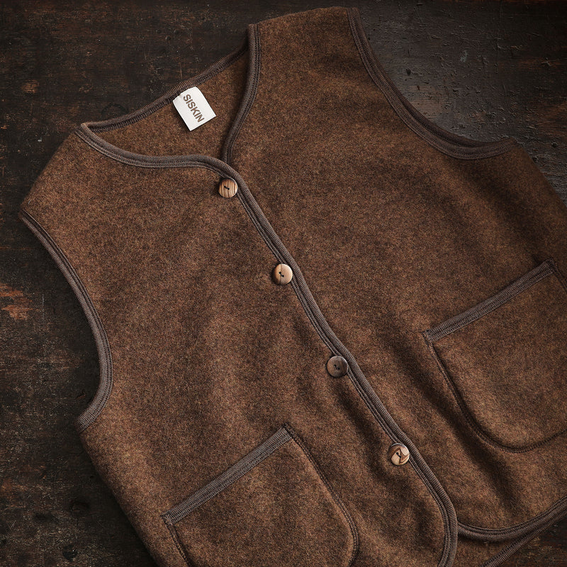 Eider Women’s Vest - Merino Wool Fleece - Sycamore