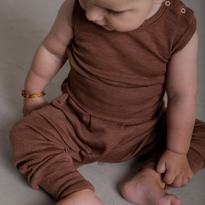 Batis Baby Pants - Merino Wool & Silk - Russet