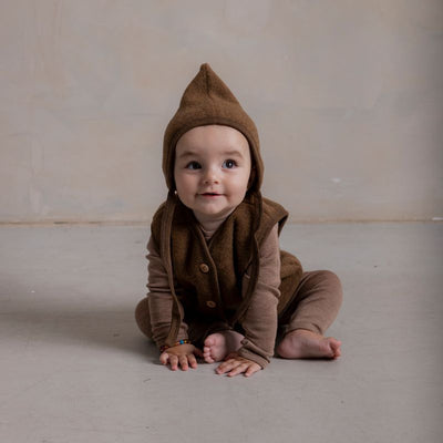 Lark Baby Top - Merino Wool & Silk - Warm Driftwood