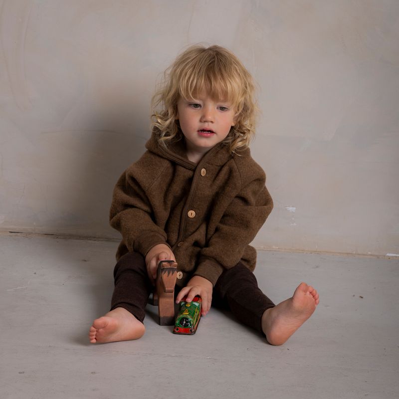 Finch Baby Leggings - Merino Wool & Silk - Cacao