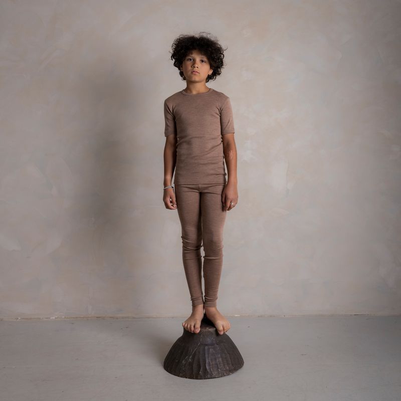 Finch Baby & Kids Leggings - Merino Wool & Silk - Warm Driftwood