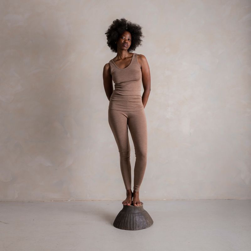 Finch Women's Leggings - Merino Wool & Silk - Warm Driftwood