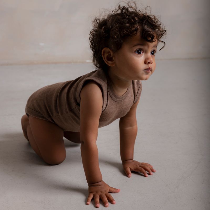 Gosling Baby Body - Merino Wool & Silk - Warm Driftwood
