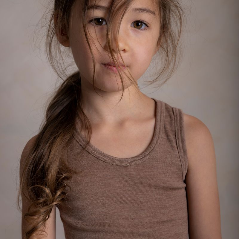 Swift Kids Top - Merino Wool & Silk - Warm Driftwood