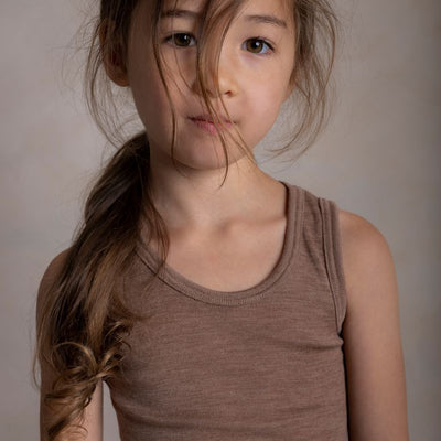 Swift Kids Top - Merino Wool & Silk - Warm Driftwood