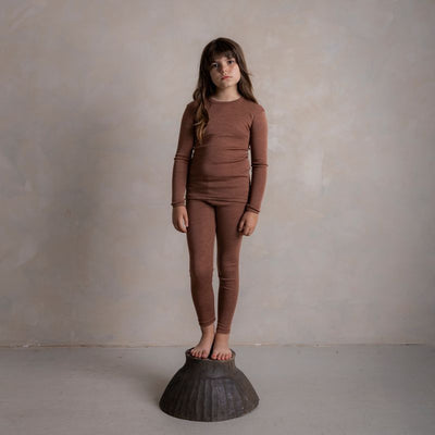 Lark Baby & Kids Top - Merino Wool & Silk - Russet