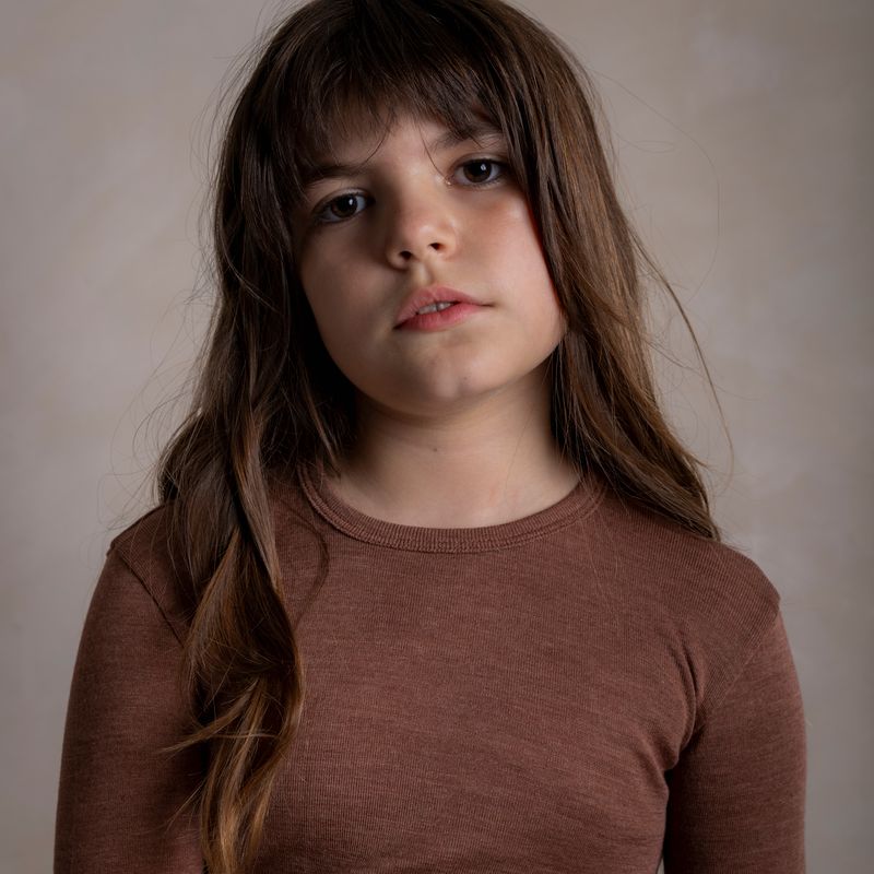 Lark Baby & Kids Top - Merino Wool & Silk - Russet