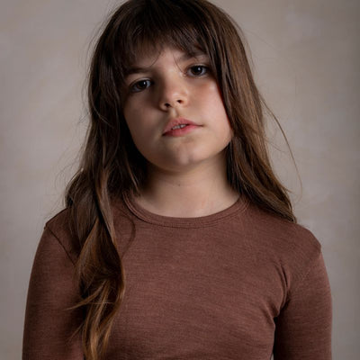 Lark Baby & Kids Top - Merino Wool & Silk - Russet