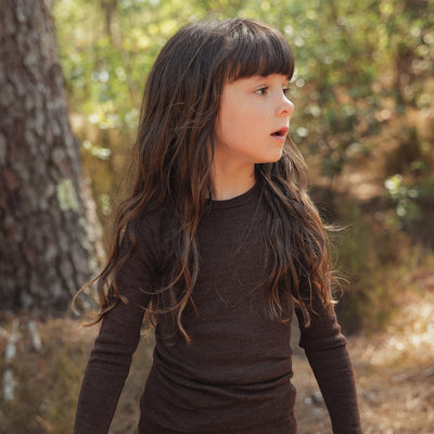 Lark Baby & Kids Top - Merino Wool & Silk - Cacao