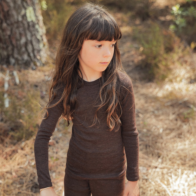 Lark Baby & Kids Top - Merino Wool & Silk - Cacao