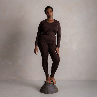 Lark Women's Top - Merino Wool & Silk - Cacao