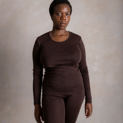 Lark Women's Top - Merino Wool & Silk - Cacao