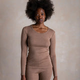 Lark Women's Top - Merino Wool & Silk - Warm Driftwood