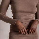 Lark Women's Top - Merino Wool & Silk - Warm Driftwood