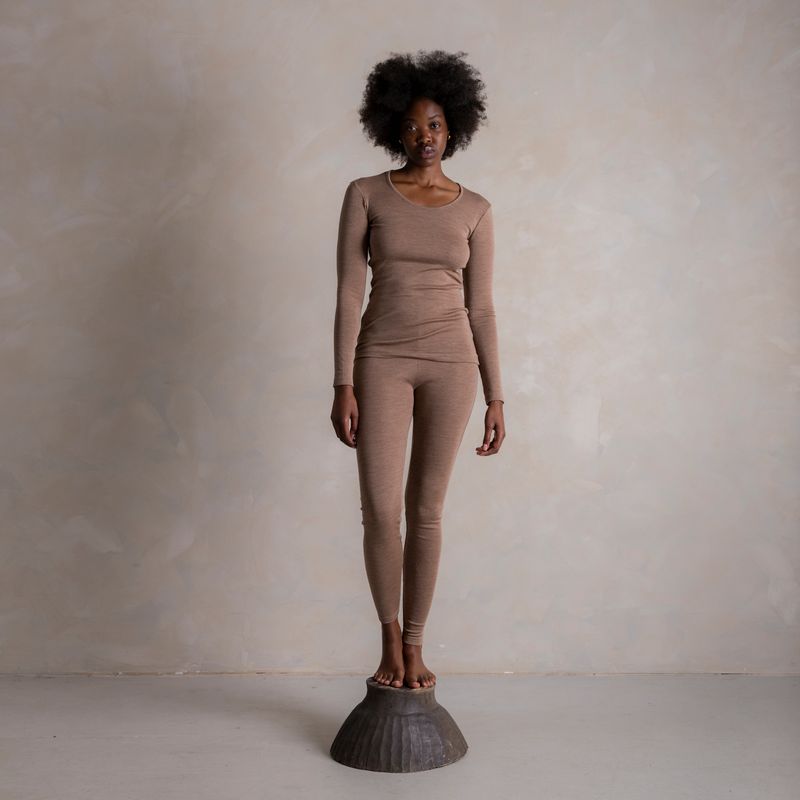 Lark Women's Top - Merino Wool & Silk - Warm Driftwood