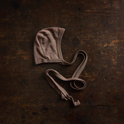 Piculet Baby Bonnet - Merino Wool & Silk - Warm Driftwood