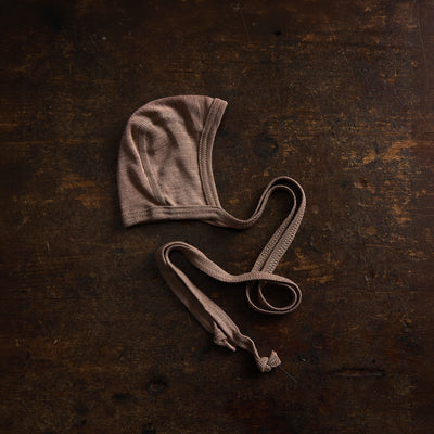 Piculet Baby Bonnet - Merino Wool & Silk - Warm Driftwood