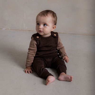Ruff Baby Romper - Merino Wool & Silk - Cacao