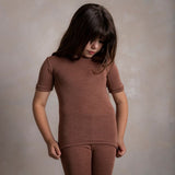Smew Kids Top - Merino Wool & Silk - Russet