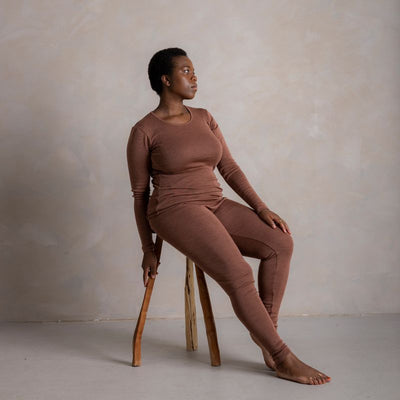 Finch Women's Leggings - Merino Wool & Silk - Russet