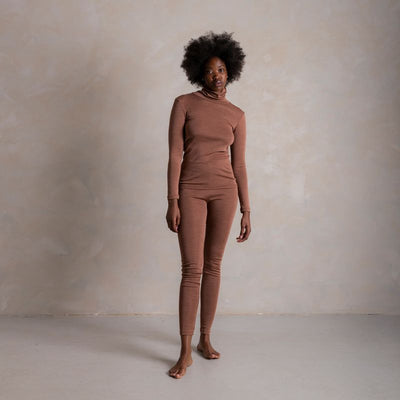 Finch Women's Leggings - Merino Wool & Silk - Russet