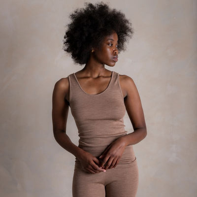Swift Women's Top - Merino Wool & Silk - Warm Driftwood