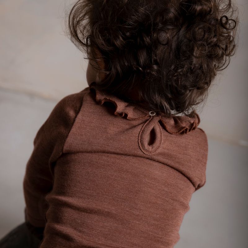 Wren Baby Body - Merino Wool & Silk - Russet