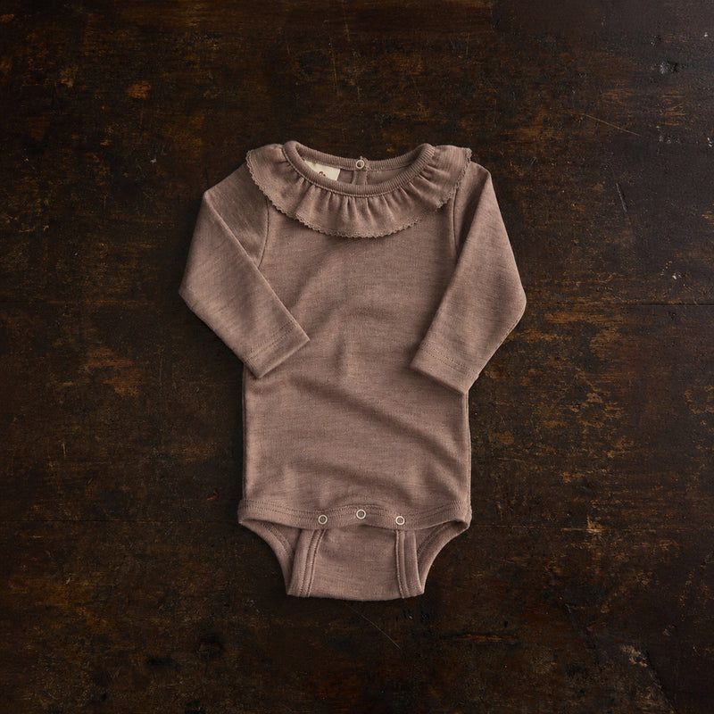 Wren Baby Body - Merino Wool & Silk - Warm Driftwood