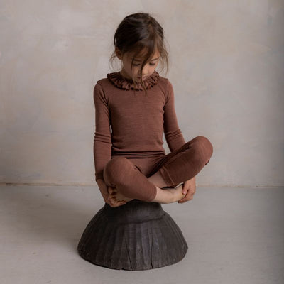 Wren Baby & Kids Top - Merino Wool & Silk - Russet