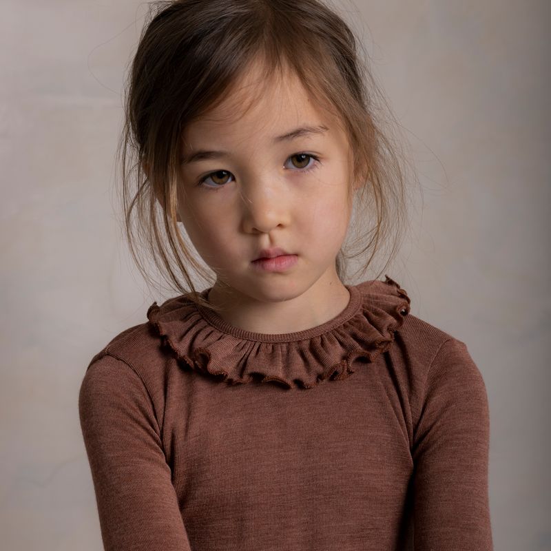 Wren Baby & Kids Top - Merino Wool & Silk - Russet
