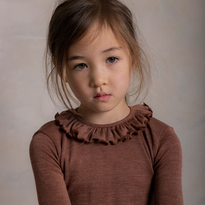 Wren Baby & Kids Top - Merino Wool & Silk - Russet