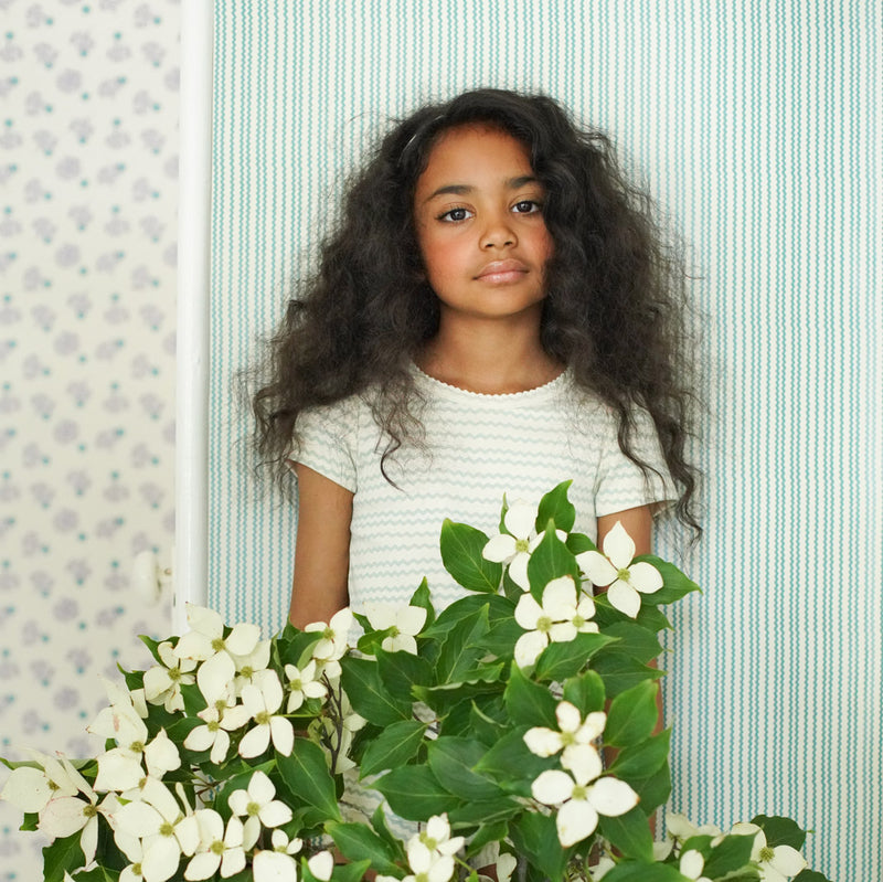 Kids Pima Cotton Pouf Tee - Mentha Ric Rac Print