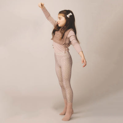 Kids Pima Cotton Stretch Leggings - Pigeon Calico Print