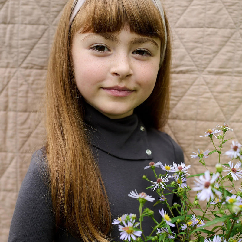 Kids Pima Cotton Snap Turtleneck - Dusk