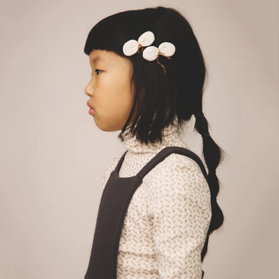 Kids Pima Cotton Snap Turtleneck - Pigeon Cross Stitch Print