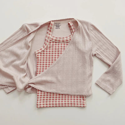 Kids Pima Cotton Wrap Tee - Pixie Dust Pointelle