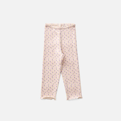 Kids Pima Cotton Capri Legging - Soy Flower Press Print