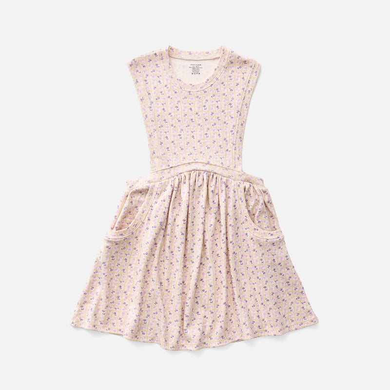 Kids Pima Cotton Dunes Dress - Soy Flower Press Print