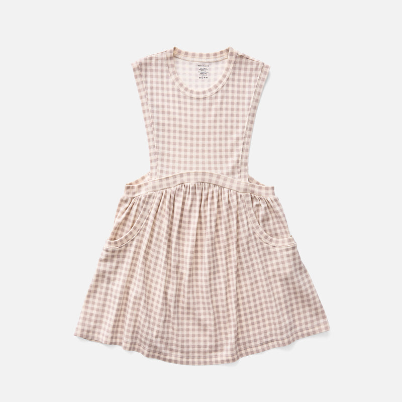 Kids Pima Cotton Dunes Dress - Cloud Gingham Print