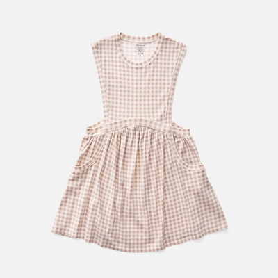 Kids Pima Cotton Dunes Dress - Cloud Gingham Print