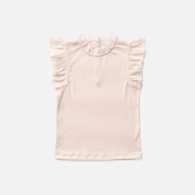 Kids Pima Cotton Eyelet Tee - Milk