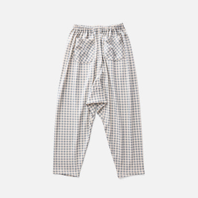Kids Pima Cotton Harem - Azul Gingham Print