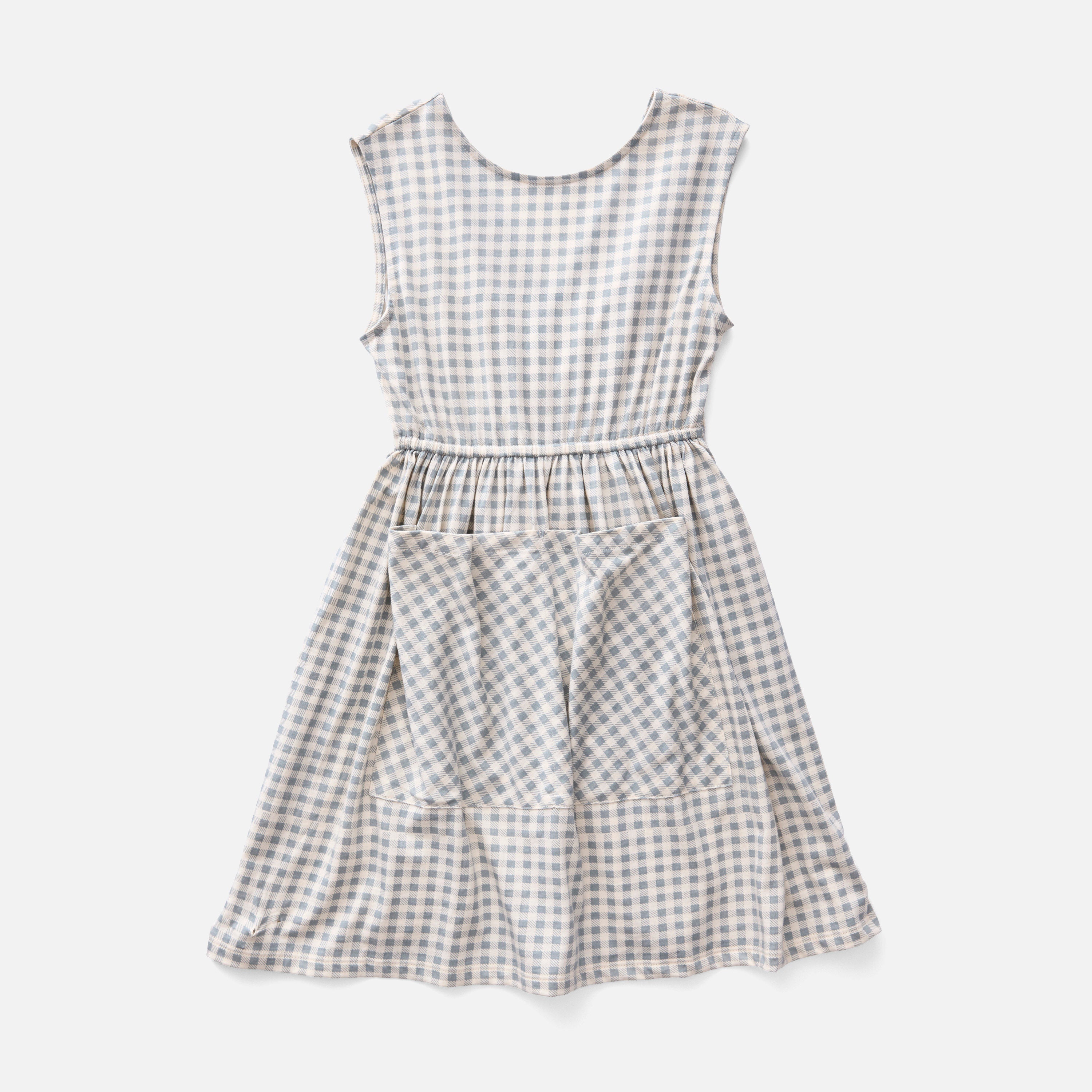 Kids Pima Cotton Pocket Dress - Azul Gingham Print – MamaOwl